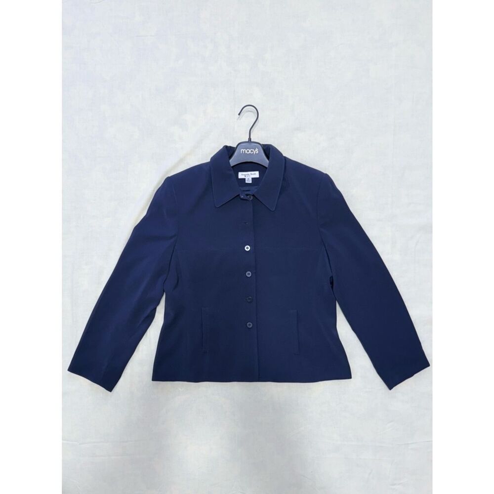 Vintage 90s Amanda Smith 2pc Pant Suit Blazer Set - navy Blue - Women’s Size 12 - Picture 6 of 17
